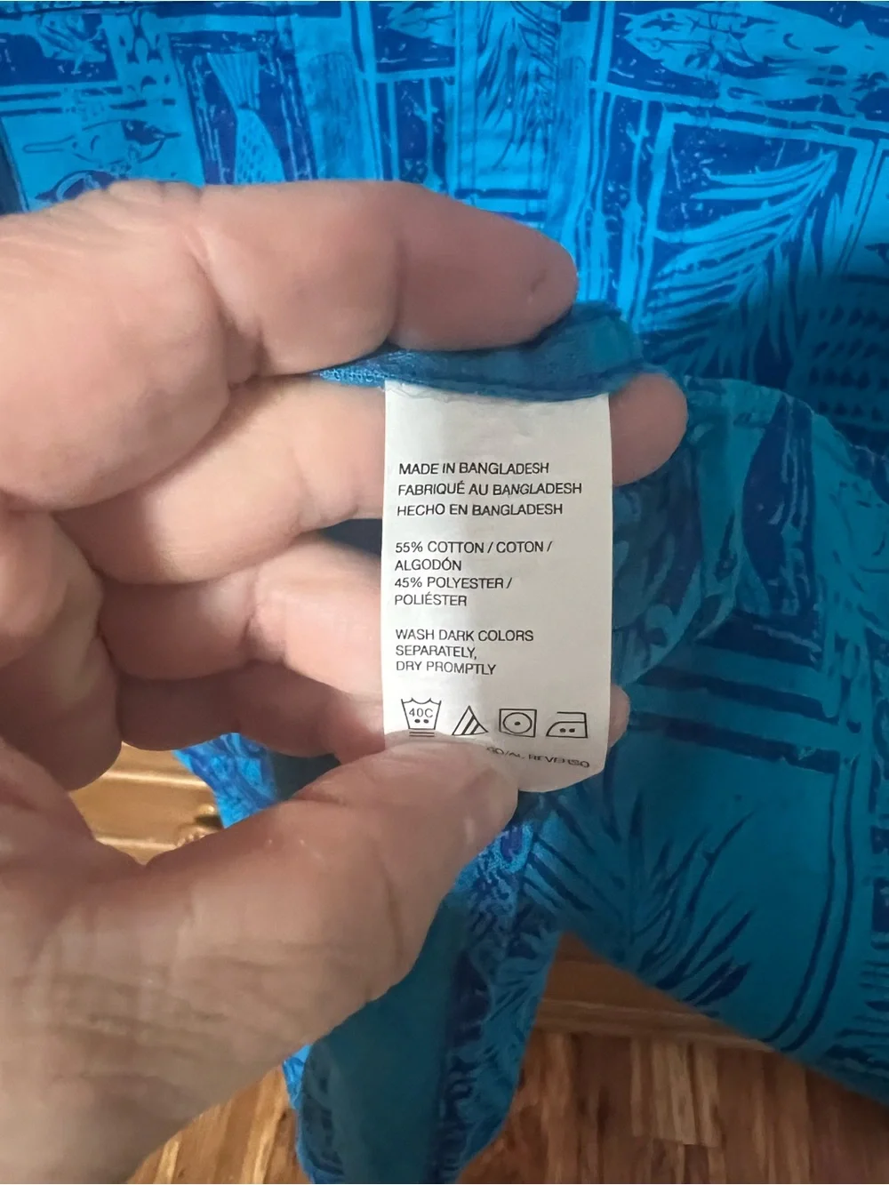 G.H. Bass & Co. Bright Blue Tropical Print Short-Sleeve Button-Down Shirt